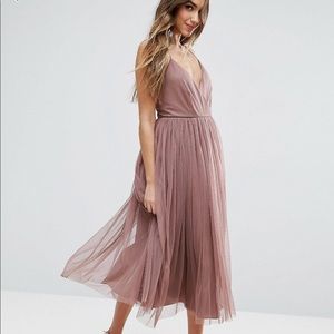 ASOS tulle mesh midi dress